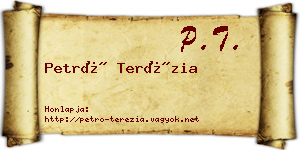 Petró Terézia névjegykártya