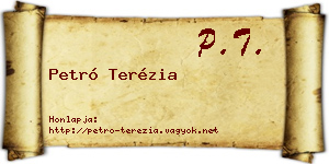 Petró Terézia névjegykártya